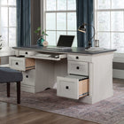 Sauder 65"W La Collection Palladia Bureau Ministre - Finition Glacier Oak-Tiroirs inférieurs sur glissières à extension complète pour des fichiers suspendus de format Lettre, Légal ou A4
