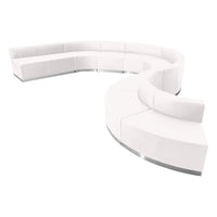 Flash Furniture – Alon Series ZB803600SWH, ensemble de réception 9 pièces, cuir, blanc-Revêtement doux en cuir blanc.