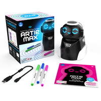 Educational Insights - Artie Max™ Le robot de codage-Apprenez à coder ligne par ligne avec artie max, où le codage rencontre la créativité ! Codez des conceptions simples ou poussez vos compétences au maximum et utilisez Artie pour transformer le code en œuvres d'art colorées.
