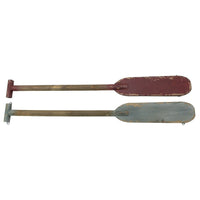 Déco mura, pagaie bois rustique, bourgogne antique-1