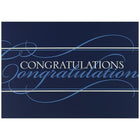 JAM Paper - Ensemble de cartes de félicitations Congratulations, intérieur vierge, bleu, 25/paquet (526BG421WB)-Carte de félicitations avec lettrage simple blanc et bleu Congratulations