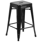 Nicer Furniture - tabouret de comptoir industriel sans dossier de style Tolix - noir - 2 pièces-Trou de vidange dans le siège. Glisses non marquantes. Conception légère