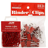JAM Paper – Ensemble de fournitures de bureau, trombones et pince-notes, rouge (218334re)-Trombones et pince-notes