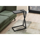 Monarch Specialties - 3305 Table D'Appoint - 25 po H/Fausse Pierre Grise/Metal Noir-Dimensions du produit: 25,25 po H x 10,25 po L x 18,25 po L