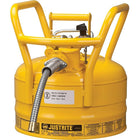 Justrite – D.O.T. AccuFlow – Canettes de sécurité, 5/8 x /9 (dia.) x 11 3/4 x 12 po, jaune-Un support attaché au bec avec une vis de serrage facile à saisir empêche la libération de vapeur et de déversements pendant le transport