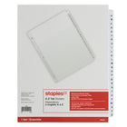 Staples - Intercalaires à onglets A-Z - 26 intercalaires - paq./1 - blanc-Intercalaires à onglets préimprimés classés par ordre alphabétique de A à Z pour faciliter l'indexation des documents