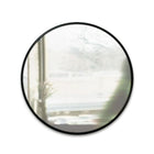 Plata Import - Miroir rond avec cadre noir-Noir