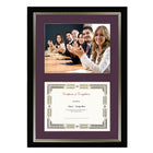 St. James – Cadre double pour certificat/diplôme, 23 1/4 po x 16 1/4 po, noir avec passe-partout bourgogne pour 8 1/2 x 11 po-Peut être monté en orientation paysage ou portrait