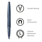 A.T. Cross - ATX Stylo à bille roulante, bleu foncé-Les stylos Cross sont des cadeaux parfaits depuis plusieurs générations et sont fièrement offerts dans une boîte-cadeau de qualité supérieure. 
