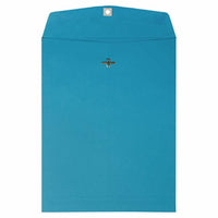 JAM Paper - Enveloppes Colourées pour catalogue à extrémité ouverte 10 x 13 avec fermeture à fermoir - Bleu recyclé - paquet de 50-Enveloppe bleue