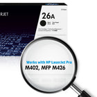 HP 26A (CF226A) Cartouche de toner HP LaserJet noir d’origine-Rendement de la cartouche HP 26A : environ 3100 pages en noir