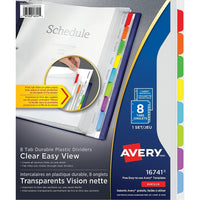 Avery - Séparateurs 8 onglets, paq./1 - multicolore-Intercalaires de qualités supérieures fabriquées avec un plastique très durable et résistant à la déchirure.