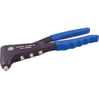 Gray Tools - Pistolet à river robuste, 10 po de long et 4 embouts, 3/32 po, 1/8 po, 5/32 po et 3/16 po-Conception et fabrication de précision prévenant la rotation de la goupille qui peut causer l’élongation des orifices d’engagement et la défaillance prématurée de l’outil.