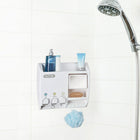 Ulti-Mate – Distributeur à savon avec 3 réservoirs et miroir, blanc-Comprend un porte-savon et des crochets pour suspendre les rasoirs et accessoires