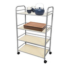FuTECH - Grand chariot utilitaire à 4 tablettes - 24 l x 39-1/2 H x 13 P po - Argent-Métal