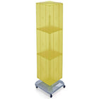 Azar Displays – Présentoir de plancher à panneaux perforés emboîtables sur 4 côtés, 60 x 14 x 14 po, jaune (701465-YEL)-Pivote sur une base carrée à roulettes