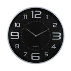 Austin - Horloge mural ronde de 18 po, 1 3/4 po de profond., gros cadran, profil élancé argenté (HO85117-8INT)-Horloge mural ronde de 18 po
