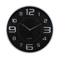 Austin - Horloge mural ronde de 18 po, 1 3/4 po de profond., gros cadran, profil élancé argenté (HO85117-8INT)-Horloge mural ronde de 18 po
