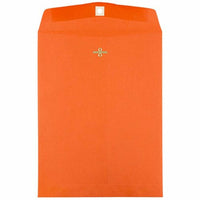 JAM Paper - Enveloppes Colourées pour catalogue à extrémité ouverte - 10 x 13 - avec fermeture à fermoir - orange recyclé - paquet de 25-Enveloppe orange