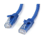StarTech  Câble de raccordement RJ45 UTP Cat 6 gigabit sans crochet bleu, câble de raccordement 25 pi, 25 pi-Les connecteurs en or de 50 microns garantissent une conductivité optimale tout en éliminant les pertes de signaux en raison de l’oxydation ou la corrosion