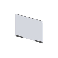 Avant de pare-haleine modulaire Mark Maker - Acrylique transparent 1/4" - panneau L 30"xH 23,5" - 2 rails inférieurs de 8"-Fixez les côtés des panneaux modulaires pour étendre la longueur de votre diviseur à l'aide de charnières en plastique (charnières flexibles).