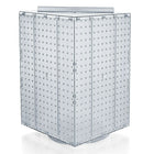 Azar Displays – Présentoir rotatif à panneaux perforés sur 14 côtés, 20 x 14 x 4 (po), translucide (701414-CLR)-Présentoir emboîtable à 4 côtés qui repose sur une base rotative de 12 po de diamètre
