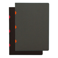Paper-Oh Cahier Circulo Ligné - Assortie - Paquet de 2-Noir sur Rouge et gris sur orange