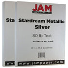 JAM Paper - Papier métallique, 8,5 po x 11 po, argent Stardream 32 lb, 2 paquets de 25 (17321539g)-Argent