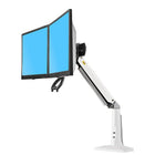 Double moniteur support de bureau Heavy Duty pour les écrans et moniteurs 22 à 27 po avec port USB de North Bayou - F27, Blanc-Compatibilité: 22 à 27 po (x2)