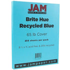 JAM Paper Papier couverture cartonné recyclé Brite Hue lisse, 8 1/2 x 11 po, bleu, 250 feuilles/rame-Bleu