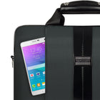 Vangoddy sac à bandoulière pour ordinateur portable 15,6 po, grise et noir-L'intérieur comprend deux poches principales, un côté avec une poche dédiée pour ordinateur portable, l'autre pour tablettes et ordinateurs portables, des emplacements dédiés pour 4 cartes de crédit