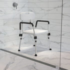 Flash Furniture Chaise De Bain Et Douche Réglable série HERCULES-Quick Release-Blanc (DCHY3523LWH)-Tabouret approuvé par la FDA
