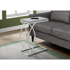 Monarch Specialties - 3185 Table D'Appoint - Gris Ciment Et Metal Chrome-Base en métal chromé pour un look contemporain Peut-être utilisé comme table de snack ou comme table de bout