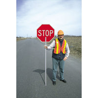 CCI Canada - Panneau De Signalisation À Deux Côtés « Stop/Slow », 18po x 18po, Aluminium, Anglais-Type d'affichage Boulonné
