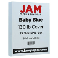 JAM Paper Papier cartonné mat, 8,5 x 11 po, 130 lb, bleu poudre, 25/paquet (296131623)-Papier cartonné bleu poudre
