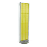 Azar Displays – Support de plancher avec panneau perforé des deux côtés, 60 x 16 po, jaune (700256-YEL)-En panneau perforé