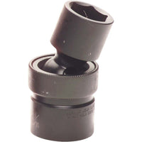 Gray Tools – Douille à joint universel de 19mm x 1/2 po, longueur standard de 6 pans, fini noir résistant aux chocs-Taille : 1/2 po