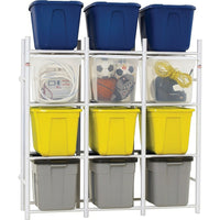 Bin Warehouse - Système de rangement compact à 12 bacs-Idéal pour le sous-sol, le garage, la salle-penderie et l'atelier de stockage