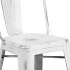 Flash Furniture – Tabouret de comptoir de 24 po avec dossier, pour l’intérieur, métal vieilli, blanc (ET353424WH)-Finition vieillie enduite de poudre blanche