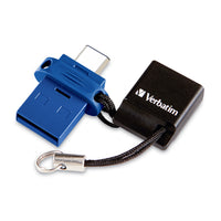 Verbatim - Clé double USB 3.2 Gen 1 Store ‘n' Go de 64 Go pour appareils USB-C - Bleu -Ces clés USB intègrent également la protection antimicrobienne Microban, qui permet de lutter contre la prolifération des bactéries.
