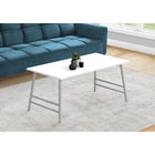 Monarch Specialties - 3790 Table De Salon - 40 po L/Blanc/Metal Argent-DeTAILS PENSeS - Des lignes epurees et un design reflechi rendent cette table basse ideale pour les petits espaces.