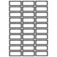 Petites plaques signalétiques magnétiques Ashley, points noirs et blancs, paquet de 90-Le design contemporain affiche de manière vivante les noms des étudiants