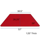 Flash Furniture – Table mobile trapèze, surface de 30 x 60 po, hauteur ajustable préscolaire, rouge (XUA3060TRPRDTPC)-26,25 larg. x 57,50 prof. x 17,37 à 25,37 haut. (po)
