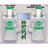 Poste de lavage oculaire et bouteille, Say485, 2/paquet-Type de poste : double