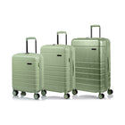 Champs - Ensemble de bagages rigide extensible 3 pieces Linen - Green-De la collection Linen