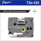 Brother - TZe325 Ruban laminé authentique pour étiqueteuses P-touch - 9 mm de largeur x 8 m de longueur - noir avec texte blanc-Pour une variété d’applications d’étiquetage au quotidien