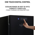Koolatron - Cellier à vin thermoélectrique pour 10 bouteilles - Noir-Porte en vitre protégeant des rayons UV