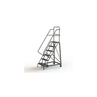 Tri-Arc Manufacturing – Escabeau roulant très robuste, hauteur : 60 po, marche dentelée, profondeur : 50 po (KDHD106242)-Nombre de marches : 6
