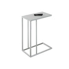 Monarch Specialties - 3037 Table D'Appoint - Metal Blanc/Verre Trempe Givre-Peut être utilisé comme table d'appoint ou de collations