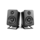 Kanto – Supports de haut-parleurs de table S2 pour haut-parleurs de petite taille, noir-Conception à profil bas pour enceintes de bureau, idéal pour les YU2